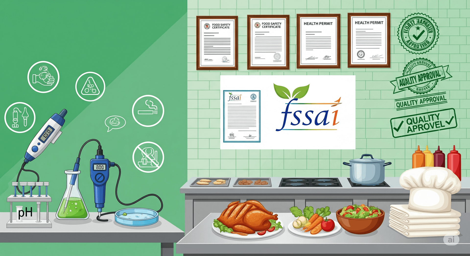 FSSAI food safety certification process illustration